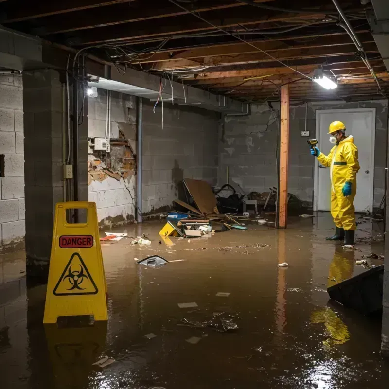 Flooded Basement Electrical Hazard in Overland, MO Property