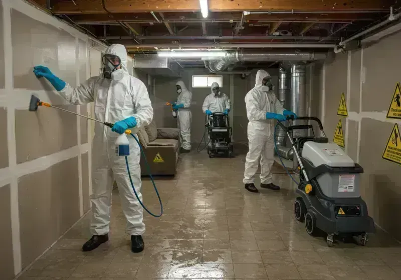 Basement Moisture Removal and Structural Drying process in Overland, MO